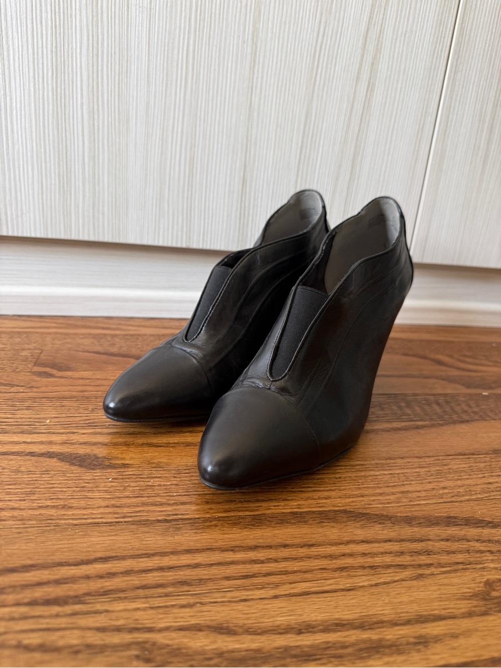 Gerry Weber Black Leather Wedge Ankle Boots